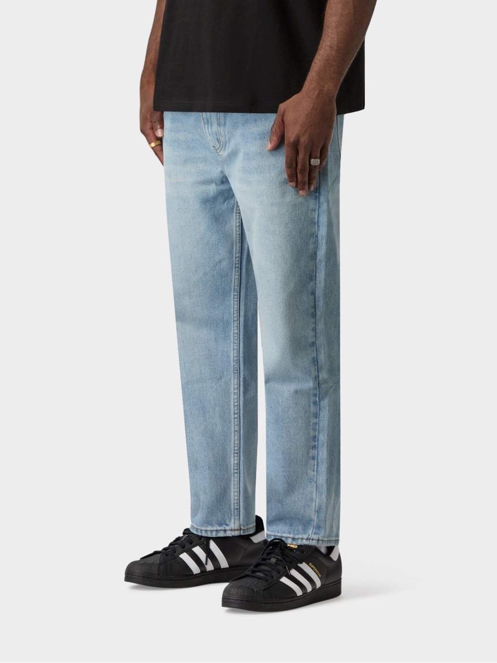 I Love Ugly Mens Cropped 90s Denim Jeans Small
